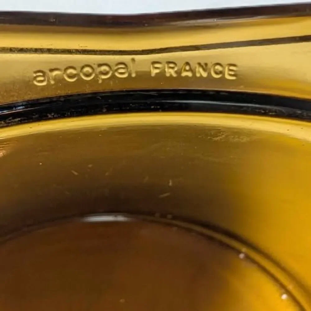 Vintage Arcopal France Amber Glass Casserole Dish